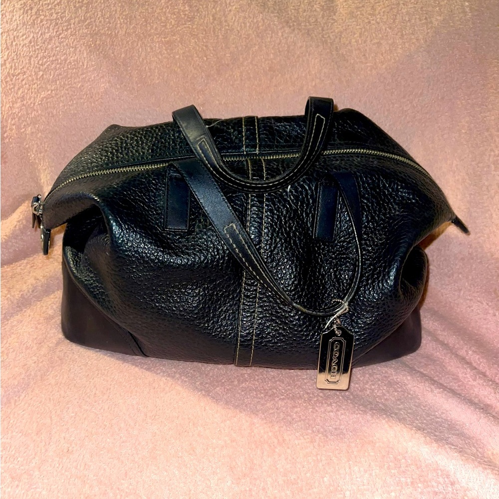 Black leather Coach purse
